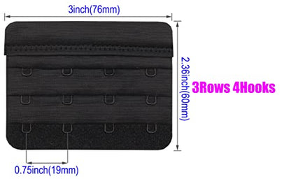 Women Bra Extenders 2 Hook/3 Hook/4 Hook Soft Bra Strap Extension - color: Bra Extender 4 Hook Black/Beige/White