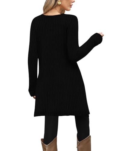 Poetsky Sweater Dress for Women 2026 Winter Fall Long Sleeve Tunic Tops - color: Black, size: Medium