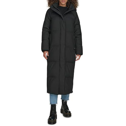 Levi's Women's Cloud Puff Extra Long Puffer Jacket Coat - color: Black, size: Medium
