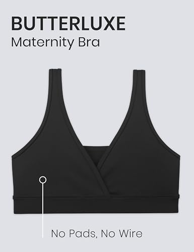 CRZ YOGA Maternity V Neck Nursing Bras - color: Black, size: Small