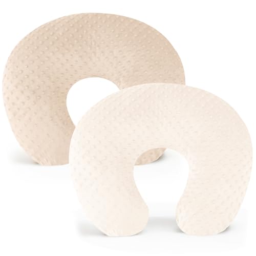 Konssy 2 Pack Nursing Pillow Covers, Soft Covers for Breastfeeding Pillows - color: Brown, Beige
