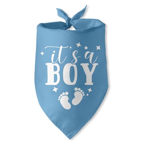 It's A Boy Gender Reveal Baby Announcement Dog Bandana Blue Pet Bandana Dog Triangle Scarf Bandana for Dogs Pregnancy Announcement Baby Shower Decorations Photo Prop for Pet - color: It's a boy blue