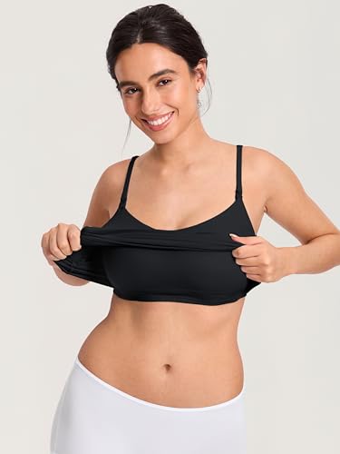 MOMANDA Nursing Tank Tops for Breastfeeding - color: Black, size: Large