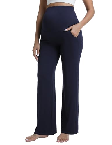 Womens Maternity Pajamas 2 Piece Set Sleepwear - color: Navy Blue, size: Small