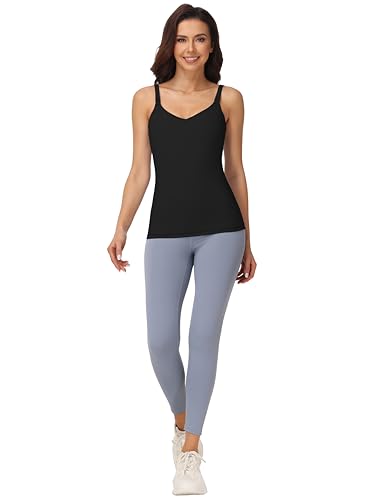 Foucome Nursing Tank Tops with Built in Bra - color: Black, size: XX-Large