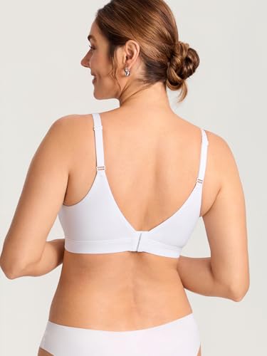 MOMANDA Seamless Nursing Bras for Breastfeeding - color: White, size: Large