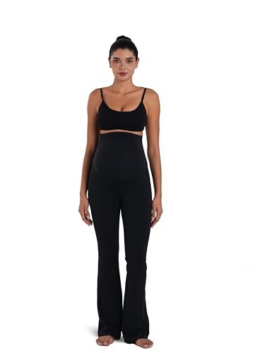 Sunvalix Maternity Flare Leggings for Women, Over Belly Yoga Pants - size: Large