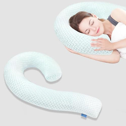 Swan Shaped Body Pillow Cover Fabric, Long Pillow Case, Blue, 1Pack - color: Blue