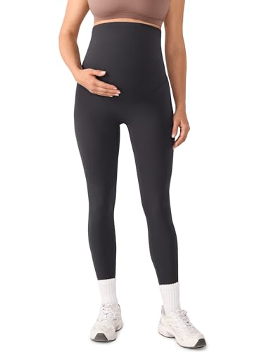 MOMANDA No Front Seam Maternity Leggings 28“ - color: Graphite Grey, size: XX-Large