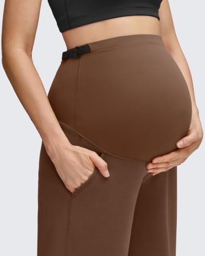 G4Free Smoofit Modal Soft Maternity Joggers Pregnancy Casual Sweatpants - color: Dark Coffee, size: Medium