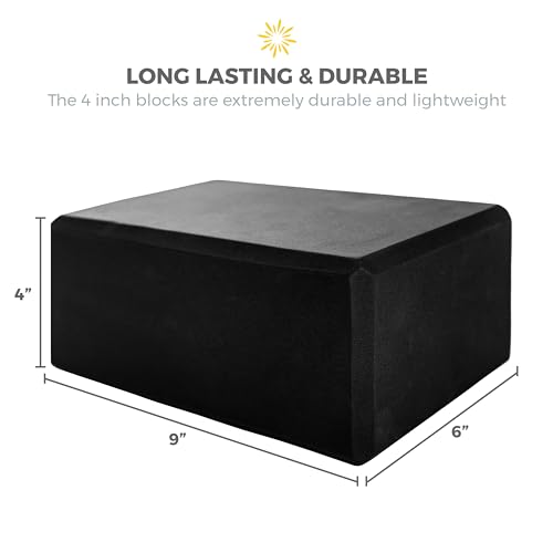 6 Pack 4" Yoga Block, EVA Foam Yoga Brick - color: Black