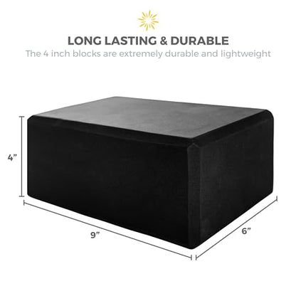 6 Pack 4" Yoga Block, EVA Foam Yoga Brick - color: Black