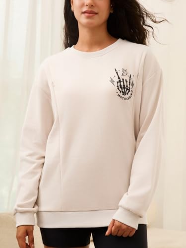 Women's Nursing Tops Fleece Long Sleeve Maternity Breastfeeding Sweatshirt Cotton Zip Nursing Pullover Tops - color: Sand, size: Medium