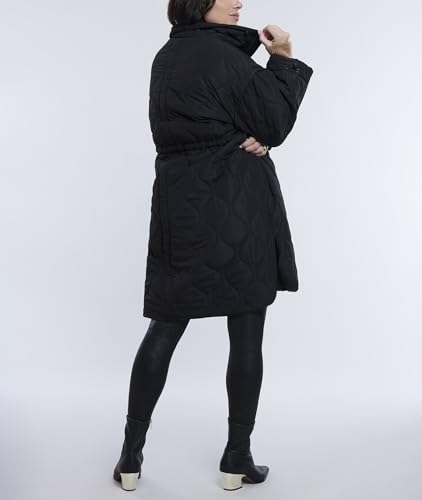 Motherhood Maternity Women's Quilted Pregnancy Long Puffer Jacket - color: Black, size: Medium