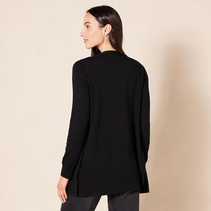 Amazon Essentials Women's Lightweight Long-Sleeve Open-Front Long Cardigan Sweater, Regular Fit - color: Black, size: X-Large