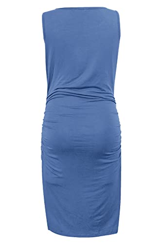 Smallshow Women's Sleeveless Maternity Dress - color: Grey Blue, size: Small