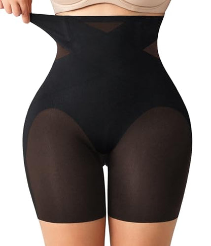 Nebility Shapewear Tummy Control High Waisted Butt Lifting Panties - color: Black, size: XX-Large