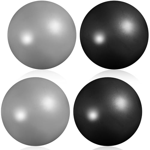 4 Pcs Small Pilates Ball Bulk 9 Inch Mini Yoga Ball - color: Black,Gray