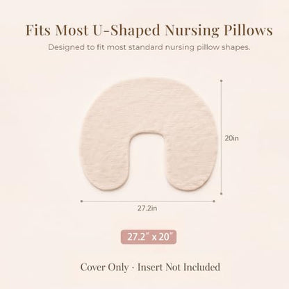 Konssy 2-Pack Muslin Nursing Pillow Covers, Cream Soft Slipcover for Baby - color: Brown,cream