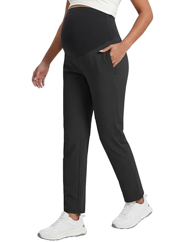Maternity Pants Over The Belly Stretchy Scrub Pants - color: Black, size: XX-Large