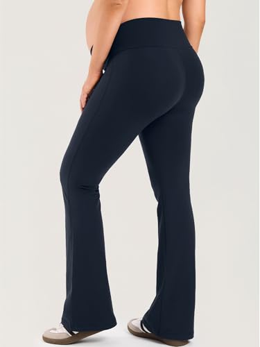 MOMANDA Cotton Maternity Foldover Pants 30.5" - color: Twilight Blue, size: Medium