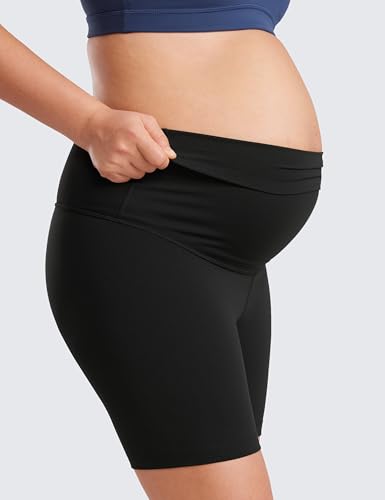 CRZ YOGA Maternity Biker Shorts 6" - color: Black, size: X-Small