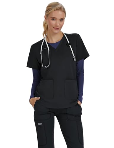 Women's Underscrub Long Sleeve Undershirt Stretch Sun Protection for Nurses - color: Navy, size: X-Small