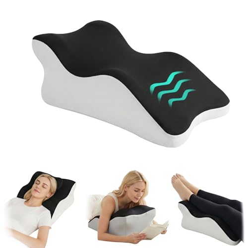 Ergonomic Wedge Prone Pillow,Memory Foam Multi-Functional Bed Pillow,Ideal for Bed Breaks,Reading,Back Support,Upper Body Leg Elevation Comfort,Anti-Slip Base - color: White