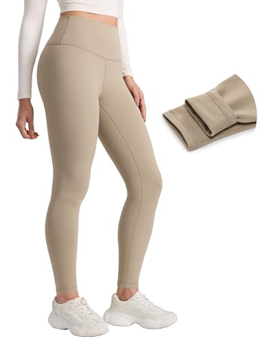 CRZ YOGA Matte Fleece Lined Leggings 28'' - color: Oak, size: Medium