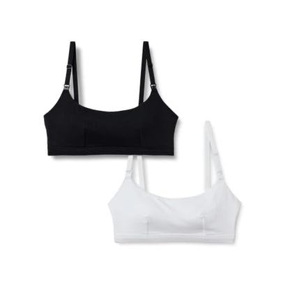 Amazon Essentials Women's Cotton Jersey Comfort Nursing Bra, Wirefree, Pack of 2 - color: Black / White, size: Small
