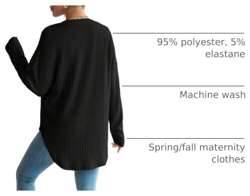 MakeMeChic Women's Maternity Shirts Knit Button Down Nursing Top - color: Black, size: XX-Large