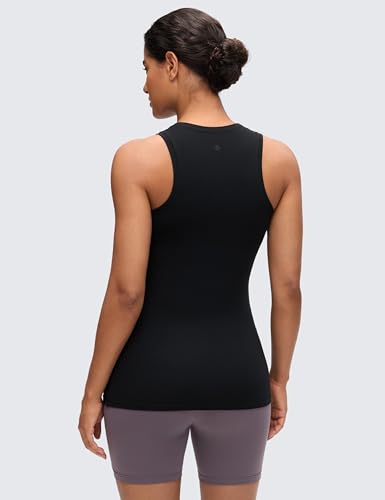 CRZ YOGA Maternity High Neck Tank Tops - color: Black, size: X-Large