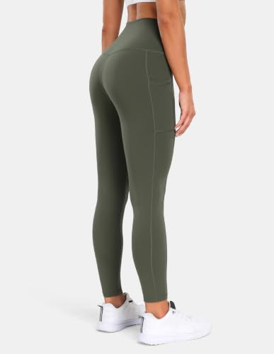 Colorfulkoala Essential 7/8 Leggings with Pockets - color: Army Green, size: Large