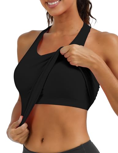 Women's Seamless Side-Ruched Racerback Tank Top - color: Black, size: Medium