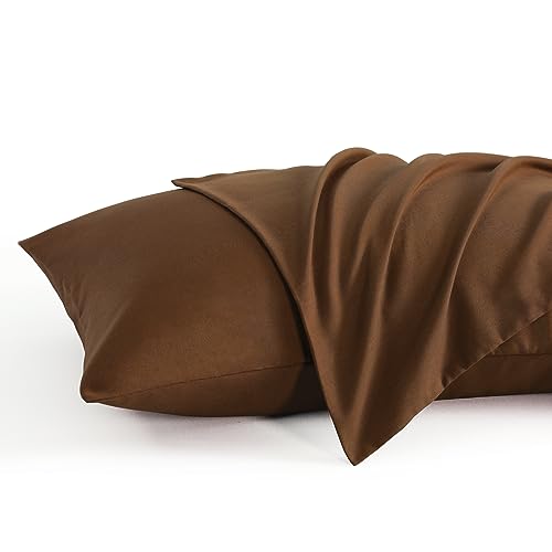 NTBAY Standard Microfiber Pillowcases, Set of 2, Brown - color: Brown, size: Standard (20"x26")