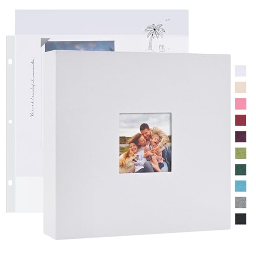 Mublalbum 8x8 Inch 3 Ring DIY Scrapbook Photo Album 40 Pages, White - color: White, size: 8x8 Inch 40 Pages