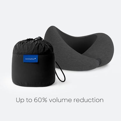 Ostrichpillow GO Travel Pillow, 360° Memory Foam Support, Soft & Washable - color: Dark Night