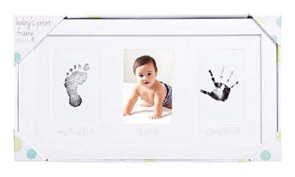 Baby Keepsake Photo Frame and Ink Kit, Create Baby's Handprint or Footprint, Nursery Décor - size: One Size, style: Ink Babyprint Frame