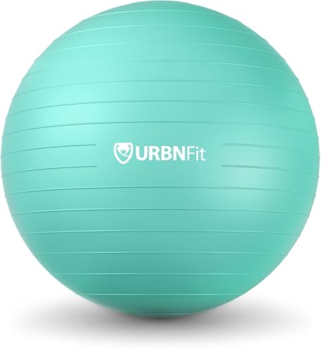 URBNFit Yoga Ball - Anti-Burst Exercise Ball Large - color: Teal, size: 30 Inch