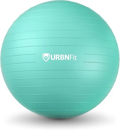 URBNFit Yoga Ball - Anti-Burst Exercise Ball Large - color: Teal, size: 30 Inch
