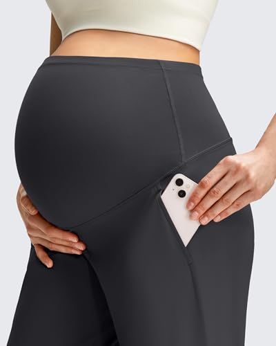 G4Free ShiftReady Maternity Dress Pants Wide Leg Pregnancy Work Tousers - color: Black, size: Medium