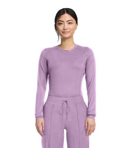 Cherokee Infinity Long Sleeve Underscrubs for Women Round Neck Top - color: Livewire Lilac, size: Medium