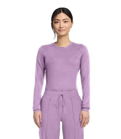 Cherokee Infinity Long Sleeve Underscrubs for Women Round Neck Top - color: Livewire Lilac, size: Large