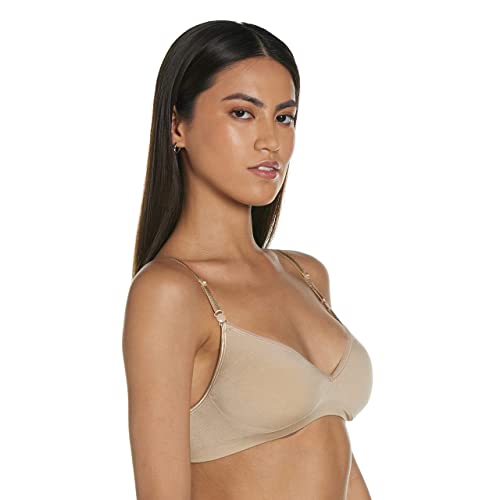 Hanes Women's Wireless T-Shirt Bra, Comfy Support Lightweight Lounge Bra, Convertible Straps - color: Nude Heather, size: X-Large