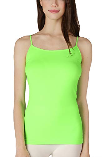 NIKIBIKI Women Seamless Basic Camisole, Made in U.S.A - color: Neon Green