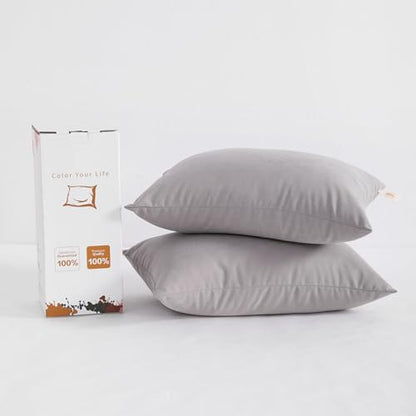 BEDSUM Plush Toddler Pillows, 13 x 18, Microfiber, 2 Pack, Light Grey - color: Light Grey, size: 13x18 inches