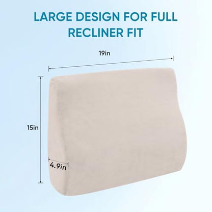 Lumbar Support Pillow for Recliner and Couch, Ergonomic Back Support Pillow - color: Beige