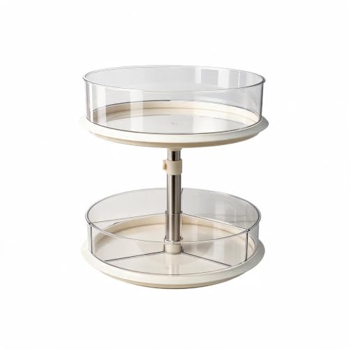 Lazy Susans Organizer for Medicine Cabinet, 2 Tier Rotary Turntable