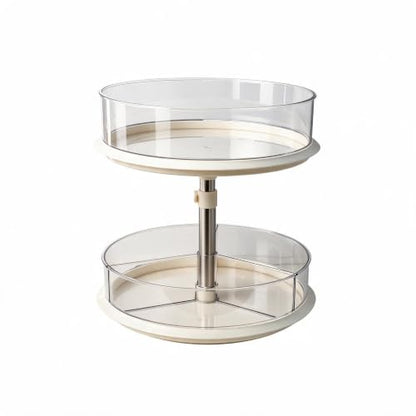 Lazy Susans Organizer for Medicine Cabinet, 2 Tier Rotary Turntable