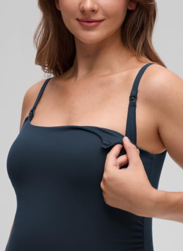 CRZ YOGA Maternity Nursing Tank Tops - color: True Navy, size: X-Large